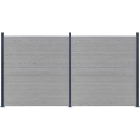Poteaux de clôture 3 pcs Gris foncé 185 cm Aluminium CFW8989327 (1/5)
