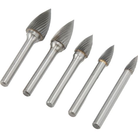 Kit de fraises rotatives en carbure de type G, tige de 6 mm, à coupe unique, traitées thermiquement, pour le meulage et la sculpture. (1/5)