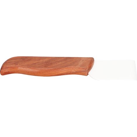 Couteau à cuir lame céramique blanche manche bois bricolage outil coupe cuir finition bord tranchant précis (1/5)