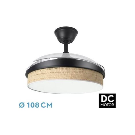 Ventilatore DC Moda 72 W nero/canna chiara 108 cm 7200 lm controllo 3CCT (1/2)