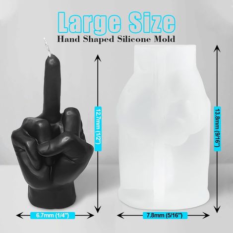 Grand Moule en Silicone pour Bougie en Forme de Doigts - Kit de Fabrication Artisanale - Moules en Résine pour Travaux Manuels, Ornements, Fondants (1/4)