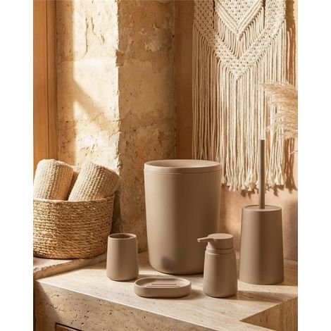 Exagonshop Set Accessori bagno 5 pz tortora Pop