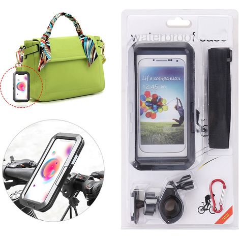 Porte-téléphone moto vélo support socle sac pour iPhone/Samsung et coque étanche pour Galaxy S8/S9 (1/5)