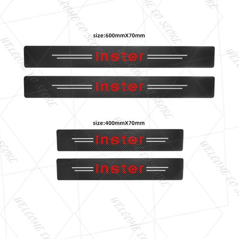 (4 pièces LOGO Inster) Convient pour Inster Cross Atos Getz LOGO Amica EV 1 jeu de protections de seuil de porte et de coffre en fibre de carbone, autocollants et accessoires (1/4)