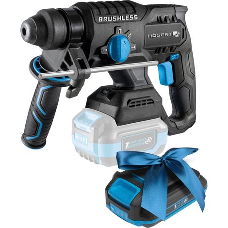 Marteau combiné sans fil 18 V sans balais 2,0 J d'énergie d'impact SDS+ Mandrin SDS+ 4600 IPM, fonction burinage, éclairage LED, sans batterie, idéal pour béton, bois, et métal (1/5)