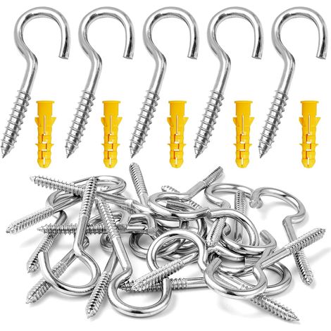 10er-Pack Schraubösen aus Edelstahl, 3 Zoll schwere Deckenhaken, selbstschneidende Schrauben, Aufhängehaken, Ringschrauben für den Innen- und Außenbereich