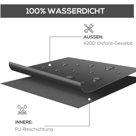 Housse de protection pour meubles de jardin, bâche imperméable pour canapé d'angle, anti-UV 250 x 250 x 79 cm Noir (1/5)