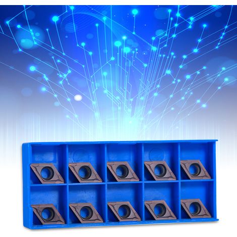 10 pièces inserts carbure CNC pour tour à métaux, fraiseuse, avec boîte de rangement