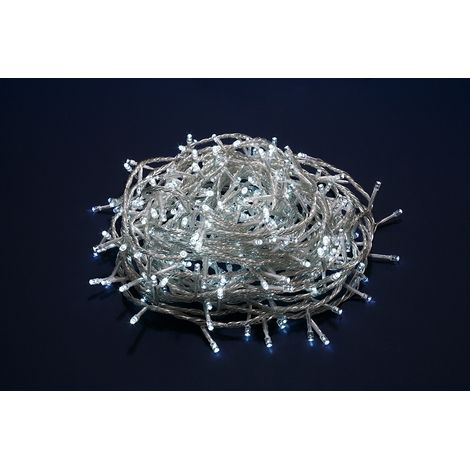 Luci di Natale Led filo Trasparente Luce Calda Fredda da Esterno Interno Albero - Numero Led: 500 - Temperatura di colore: Luce Bianca