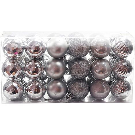 36 pièces Boules de Noël 4CM Décorations Arbre Sapin Indestructibles Ornements Plastiques pour Fêtes et Anniversaires (1/5)