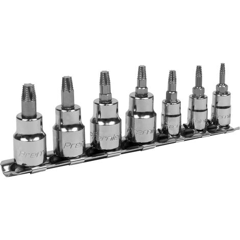 Sealey Premier Lock-On&trade TRX-Star Socket Bit Set 1/4"" & 3/8""Sq Drive 7pc AK62262