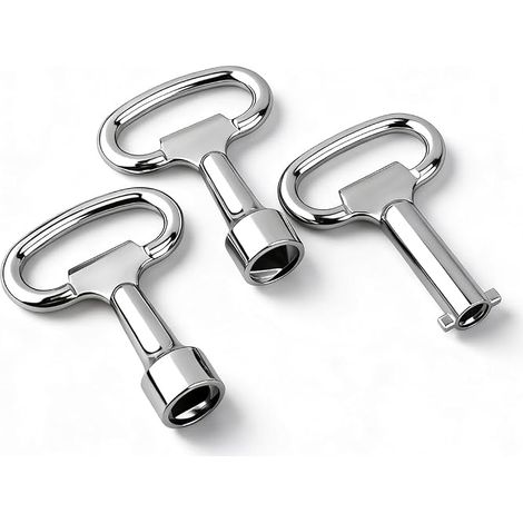 Lot de 3 Clés Universelles pour Robinet, Robinets Extérieurs, Clé de Purge de Radiateur, Coffret Électrique, Bus Urbain Etc (8/6/8 mm) (1/5)