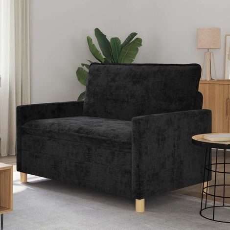 Canapé 2 places noir en polyester, accoudoirs réglables, 126 x 81 x 87,5 cm - PANGIVO (1/5)