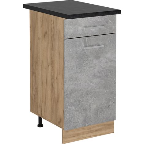 Mueble bajo de cocina R-Line, Hormigón, 40 cm , ET Antracita, Vicco