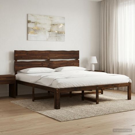 Cama doble con cabecero ROSTOCK Marrón Oscuro 180 x 200 cm (1/5)
