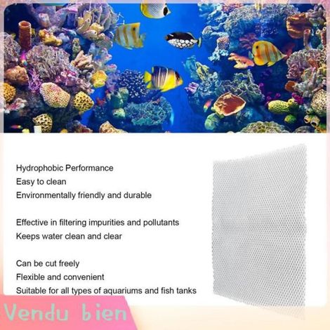 Garosa Aquarium Filtre Coton Coton Filtrant Pour Aquarium Découpable Lavable animalerie aquarium 40x6 0cm/15,75x23,62 pouces (1/5)