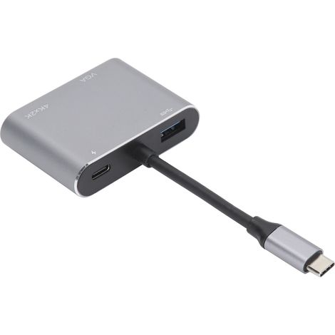 Adaptateur USB-C vers HDMI VGA 4 en 1 en Alliage d'Aluminium pour PC et Mac (1/5)