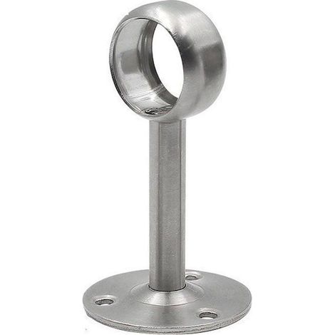 2 Edelstahl-U-Halterungen 25mm für Vorhangstangen, inklusive Schrauben und Dübel für Duschkabinen.