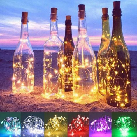 Guirlande Lumineuse Solaire - 20 Led - Bouchon Pour Bouteille - Extérieur Intérieur - 2 M - 4 5 V (1/5)