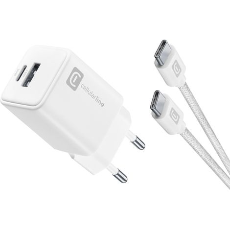 Cellularline ACHKITC2CGAN30TABW chargeur d'appareils mobiles Ordinateur portable, Smartphone, Tablette Blanc Secteur Charge rapide Intérieure
