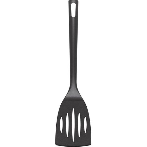 Spatule en nylon fentes sans BPA pour revêtements antiadhésifs, résistance à la chaleur 210 °C, manche ergonomique, somptueux au lave-vaisselle, couleur noire