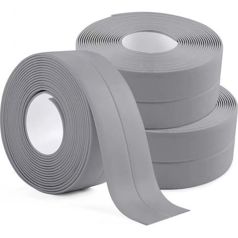 Self-Adhesive Waterproof Sealing Tape, 3 Rolls – PVC 3.2m x 3.8cm – For Kitchen and Bathroom Joints – Oil and Heat Resistant (1/5)