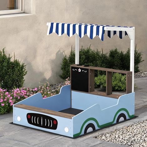 Bac à sable avec auvent design supérette banc en bois 108 x 90 x (1/5)