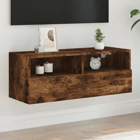 TV-Wandschrank Räuchereiche 80x30x30 cm Holzwerkstoff (1/5)