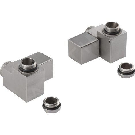 Sapho Cube Combi - Jeu de raccordement de robinets, d'angle, manuel, inox brossé CP562S (1/2)