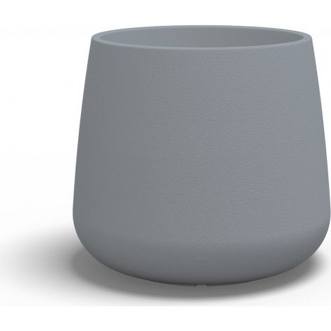 Vase design moderne Ø53 H55 en polymère gris résistant pour intérieur et extérieur - Fabriqué en Italie - Monacis (1/5)