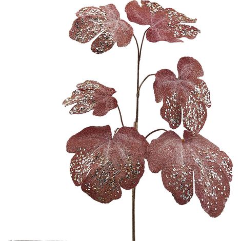 Pianta di Fico "Bell" decorazione Rosa natalizia ramo decorativo per arredamento h 70 cm
