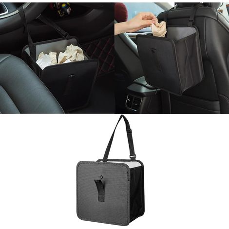 Ampio cestino pieghevole da appendere in auto, realizzato in tessuto Oxford – 1,85 galloni, a prova di perdite e impermeabile, organizer per rifiuti in auto. (1/5)