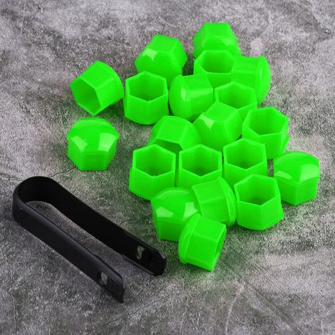 Écrous de roue antivol 17mm x20, capuchons de protection verts pour moyeu auto, vis anti-vol, couvercles de sécurité pour jantes (1/5)