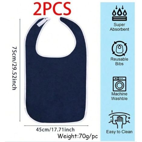 Bavoir Adulte,Tablier de Protection Aide-Repas,protecteurs de vêtements,pour personnes (1/3)