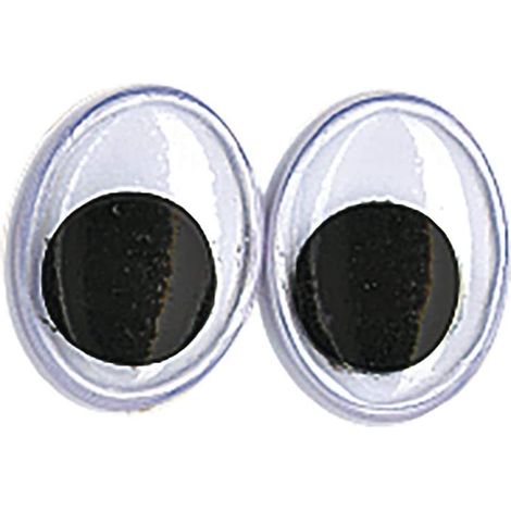 RAYHER - 10 PEZZI - OCCHIETTI DI PLASTICA 10MM PER DECORAZIONI - COLORE BIANCO/NERO