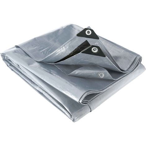 Bâche noire et grise 200 g/m2 WERKA PRO 6 x 6 m