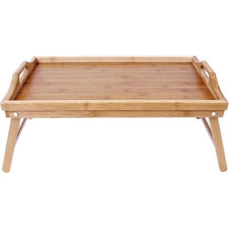 Table à repas - Bambou - 50 x 30 cm - Pliable - Avec poignées - Confortable (1/4)