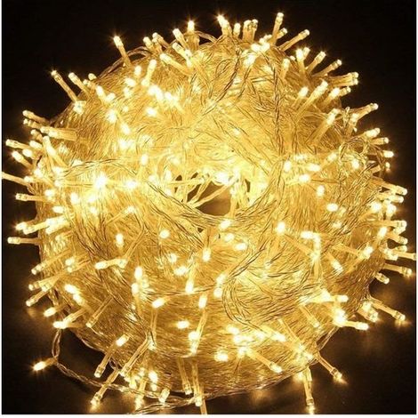 Guirlande lumineuse LED 100 m - 600 LED - Étanche IP44 - Blanc chaud - Éclairage extérieur, Noël, jardin et fête (1/5)