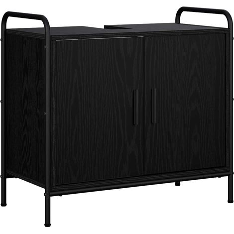 Mobile da Bagno Rovere Nero 65,5 x 34 x 61 cm vidaXL (1/5)