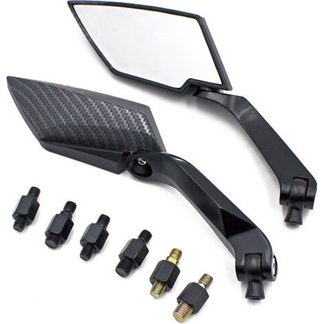 Nazalus-Vente chaude-Rétroviseur pour Moto,Rétroviseurs Universel Moto Aluminium (Noir) 2pcs (1 paires) (1/4)