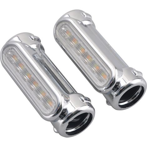 Feux de glissière de sécurité à LED pour motos, clignotants, feux de jour, feux à clip pour tubes en aluminium adaptés aux glissières de sécurité de 1,25 pouce.