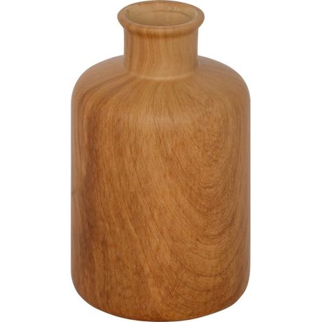 Vase Déco Effet Bois "Soa" 17cm Marron (1/5)