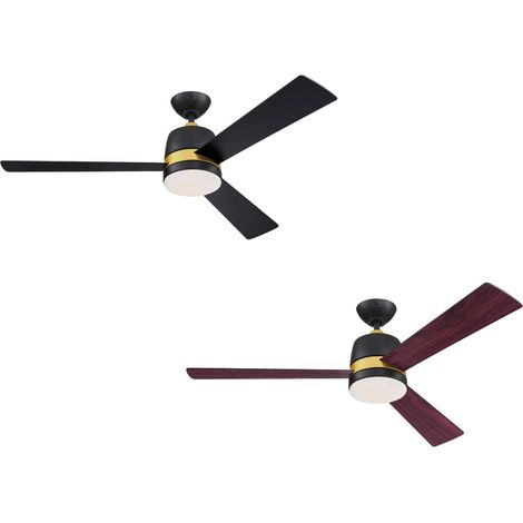 Ceiling fan Tristan Black 132cm / 52" with light