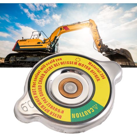 Bouchon standard de réservoir de carburant diesel/couvercle de protection pour réservoir d'eau moteur, adapté aux véhicules lourds tels que les excavatrices et les chargeuses, taille moyenne, jaune. (1/5)