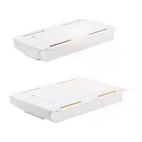 Séparateurs de tiroir autocollants - Blanc - Séparateurs de tiroir de bureau - Organiseur de rangement - Lot de 2 - Design discret - Matière plastique (1/5)