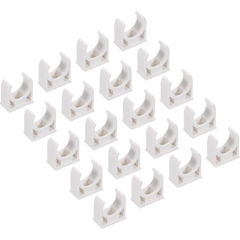 50 Pcs Attaches De Raccord De Tube En PVC 16mm Blanc Clipser (1/5)