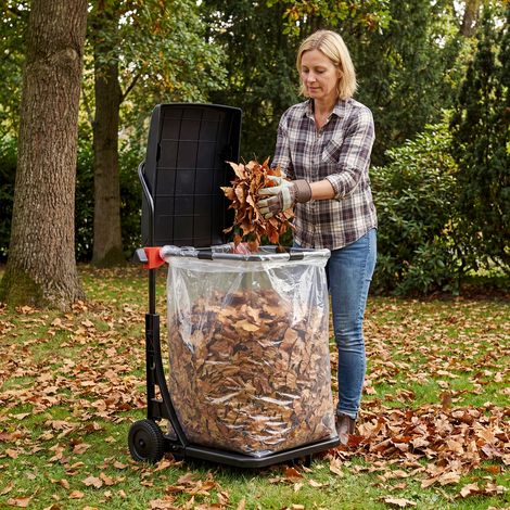 CASART Trash Bag Holder w/Wheels Moving Leaf Bag Stand Cart Yard Waste Can (1/5)