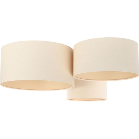 Plafonnier Boho 080-038 - Extérieur en mélange de jute et lin beige clair, intérieur beige crème (1/5)