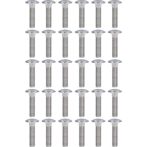 30 Stück Schlossschrauben A2-70 Edelstahl Vierkantkopf-Rundkopfschrauben für Maschinen M10x40