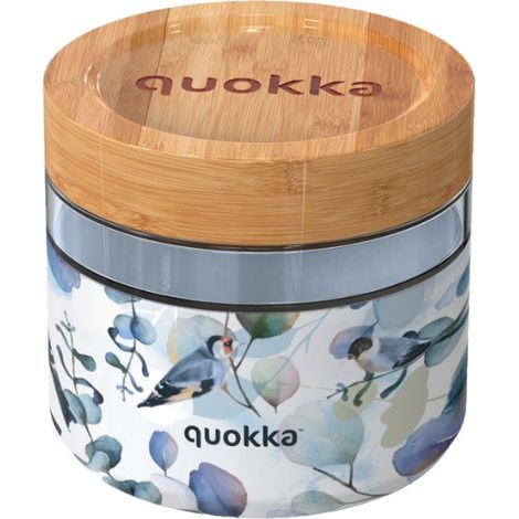 QuokkaCRYSTAL FOOD CON COVER DE SILICONE DELI BLUE NATURE 820 ML